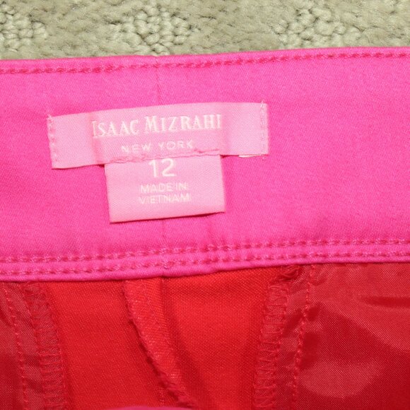 Isaac Mizrahi New York Red Scalloped Hem Shorts Size 12 - Picture 4 of 6